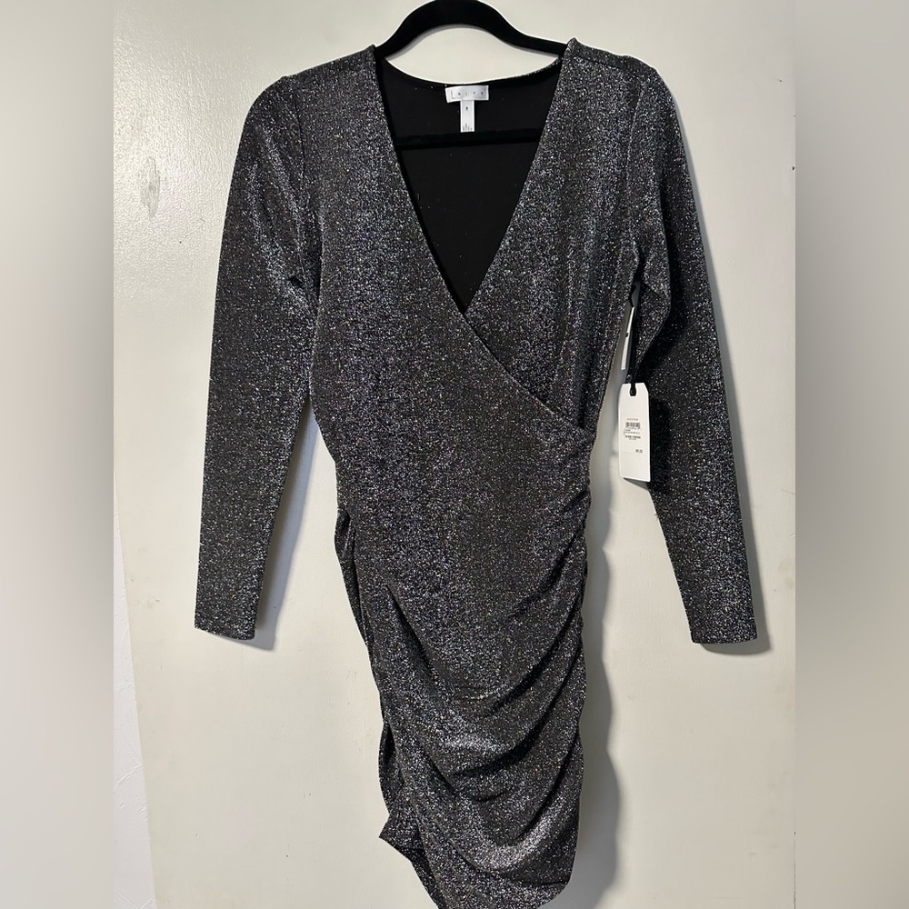 Leigh Black Silver Metallic Bodycon dress